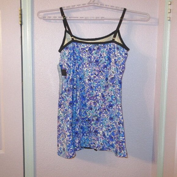 NWT Fit 4 U Thigh MINIMIZER Swim Dress Size 26W ONE PIECE Airbrush Floral BEACH - Picture 9 of 12